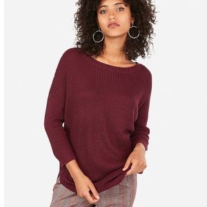 Express Cozy Thermal Tunic Sweater Burgundy Size M